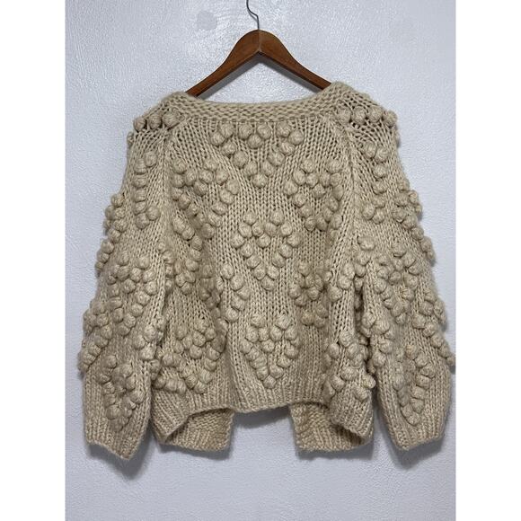 Chicwish NWOT Knit Your Love Bobble Cardigan Sweater M Cream Coquette Soft Girl - Picture 6 of 12